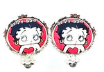 Trendy Fashion Handmade Classic Character Betty Boop Clip-On Earrings For Women /