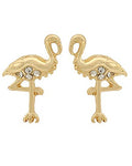 Fashion Trendy Flamingo Button Post Earrings For Women / AZERSEU126-GCL