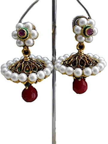 Traditional Indian Women's Imitation Designer Polki Earrings For Women / AZINDE204