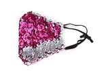 Set of 2 - Fashion Reversible Sequin & Solid Purple Mask for Women / AZMF2649-SPP