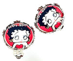Trendy Fashion Handmade Classic Character Betty Boop Clip-On Earrings For Women /