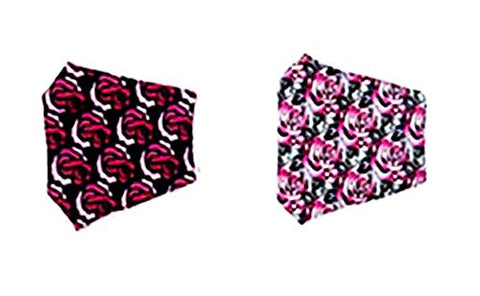Set of 2 - Rose Flower Print Fashion Masks for Men & Women / AZMF2585