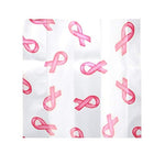 Fashion Trendy Satin Striped Pink Ribbon Pattern Print Scarf For Women / AZBCSC139-PIN