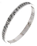 Music Note Stretch Bracelet / AZBBMU002-SIL