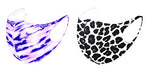 Set of 2 - Fashion Water Color Print & Leopard Print Mask for Men & Women / AZMF0578-LGP