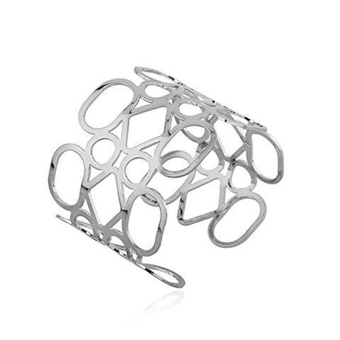 Arras Creations Fashion Geometric Wrap Cuff Bracelet Bangle for Women / AZBRCFA01-SIL