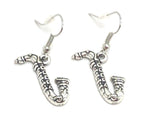 Fashion Trendy Handmade Musical Instrument Saxophone Charm Dangle Earrings For Women / AZAEMI131-ASL
