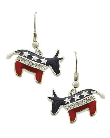 Arras Creations Patriotic American Flag Independence Day Dangle Earrings for Women / AZERPT518-SRB