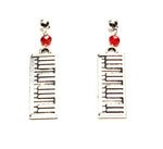 Fashion Trendy Handmade Music Instrument Dangle Piano Earrings For Women / AZAEDM103-ASR