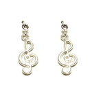 Fashion Trendy Handmade Music Treble Clef Music Note Charm Dangle Earrings For Women / AZAEDM403-SLC