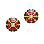 Imitation Flower Shape Fashion Stud Earrings / AZERTE001-GBR