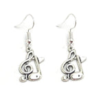 Fashion Handmade MusicalTreble Clef Eighth Music Note Dangle Earrings For Women / AZAEDM801-ASL