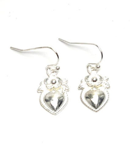 Fashion Trendy Valentine Heart Love Dangle Earrings For Women / AZAEVH107-SIL