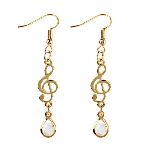 Music Treble Drop Dangle Earrings Jewelry For Women / AZERMUA16-GCL