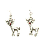Christmas : Rudolph Reindeer Dangle Fish Hook Earrings For Women / AZAEXA019-ASL