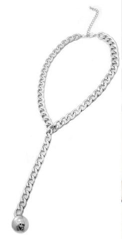 Arras Creations Fashion Trendy Rhodium Chain Necklace for Women / AZFJNS124-SIL