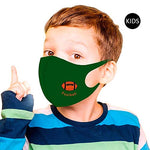 Set of 2 - Sports - Baseball, Soccer, Football, Basketball Point Mask for Kids - Boys & Girls / AZMK0859 (Green, Blue - Football)