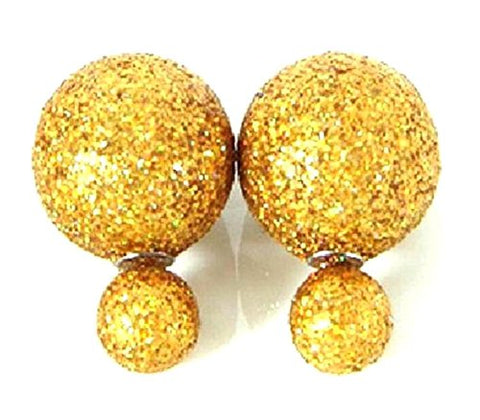 Fashion Trendy Double Sided Shiny Stud Earrings for Women/AZERDSA24-GLD