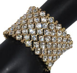 Arras Creations Trendy Fashion Bridal Rhinestone Stretch Bracelet for Women / AZBRST003