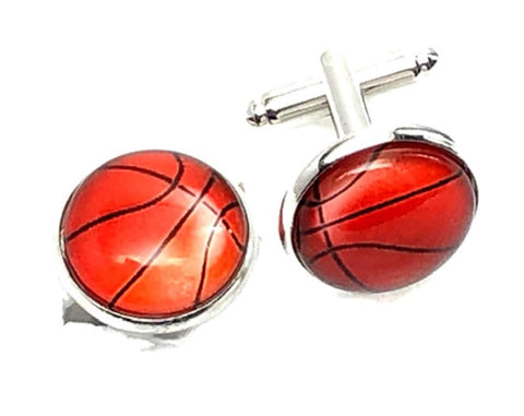 Fashion Trendy Men's French Shirts Basketball Cuff links Cuff lings Cuff Buttons Cufflinks For Men's and Women's / AZCFSP102-SOR