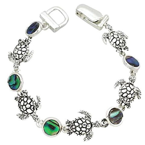 Arras Creations Fashion Trendy Turtle Abalone Magnetic Bracelet for Women / AZBRSEU496-SAB