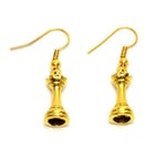 Trendy Fashion SPORTS Chess Rook Piece Dangle Earrings For Women / AZEACH004-AGL