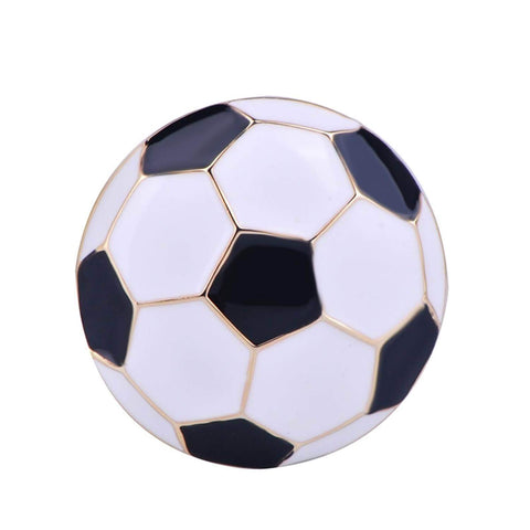 Arras Creations Sports Earring : Fashion Soccer Football Shape Brooch-Pin for Women or Men / AZFJBRA13-GBW