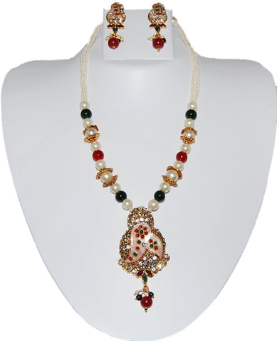Arras Creations Imitation Pearl Necklace Set for Women / AZINPN202-PMU