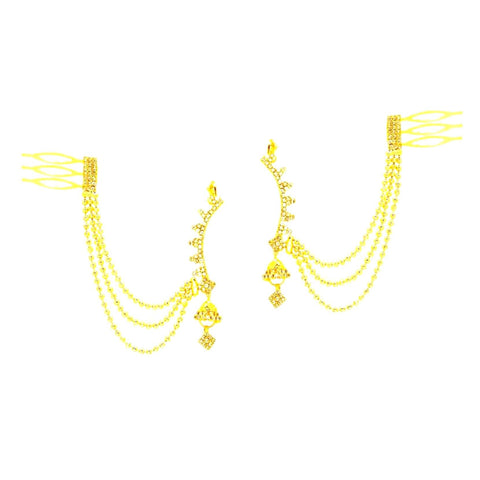 Imitation Designer Kaanfool Earcuff With Crystal Tassel Earring For Women / AZIVFE003-GCL