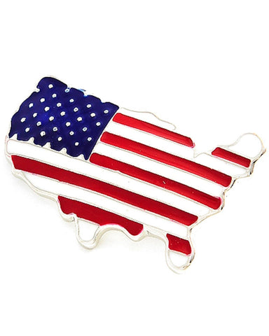 Independence Day / American Flag Patriotic - Brooch/pin / AZFJBR037-SRB-PAT