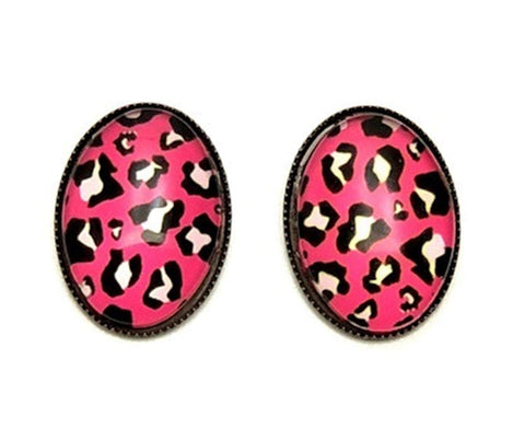 Trendy Fashion Cameo Cabochon Button Post Earrings for Women / AZEACPS01-BDP