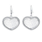 Statement Heart Drop Crystal Wedding Earrings / AZERAL006-SCL