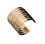 Arras Creations Fashion Simple Elegant Wide Wrap Bangle Bracelet Adjustable Cuff for Women/AZBRCFA05-GLD