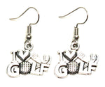 Fashion Trendy Sports"I love Golf" - Dangle Golf Earrings For Women / AZAESP106-ASL