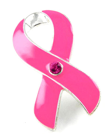 Arras Creations Trendy Pink Ribbon Brooch - Breast Cancer Awareness for Women / AZFBCA967-SPI