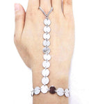 Arras Creations Fashion Trendy Hand Chain/Slave Bracelet/Bracelet&Ring Set for Women / AZFJSB003-SIL