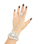 Arras Creations Fashion Crystals Hinge Hand Chain/Slave Bracelet/Bracelet & Ring Set for Women / AZFJSB108-SCL