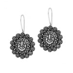 Bollywood Oxidized Silver Ganapati Dangle Earrings For Women / AZINOXS03-ASL