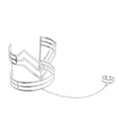 Metal Cut off Bracelet and Ring / AZFJSBB158-SIL