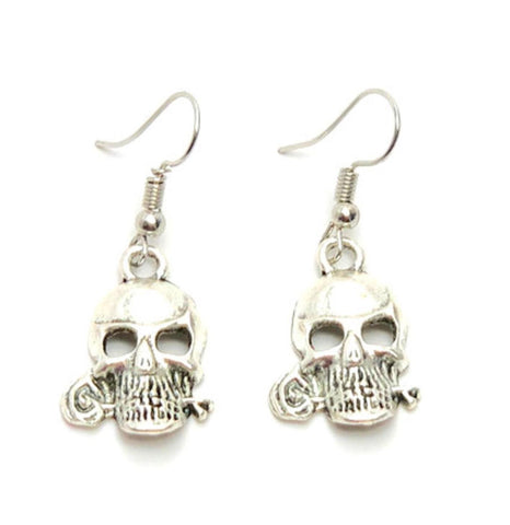 Halloween Fashion Skull Dangle Earrings For Women / AZAEHA007-ASL