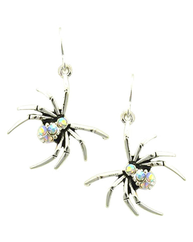 Fashion Halloween Spider Dangle Fish Hook Earrings For Women / AZERHE501-SAB