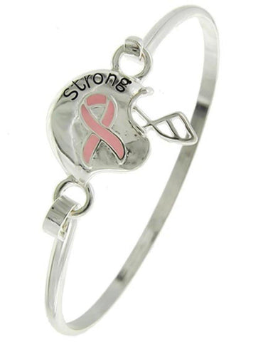 Pink Ribbon Hook Cuff Closure - Breast Cancer Awareness For Women / AZBRBC735-SPK