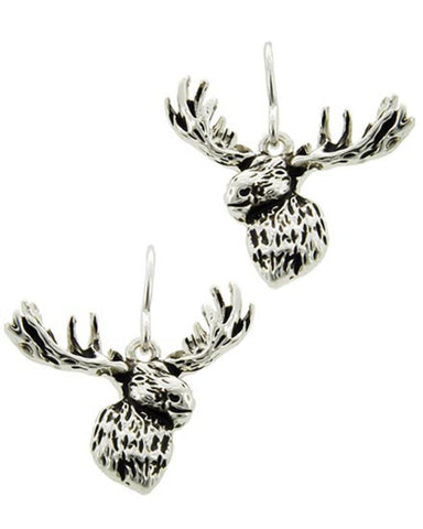 Christmas Deer Animal Dangle Fish Hook Earrings For Women / AZERFH553-ASL-CHR