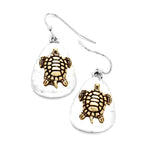 Sea Life Fashion TwoTone Metal Turtle Dangle Earrings for Women / AZERSEA300