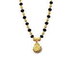 Imitation Traditional Kolhapuri Necklace - Laxmi Pendant Haar For Women / AZMKN1038-GLD