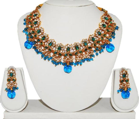 Arras Creations Designer Imitation Polki Necklace Set for Women / AZINPN005-LBL