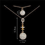 Gold plated Crystal Necklace Earrings Sets / AZFJLNA01-GCL
