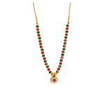 Imitation Traditional Kolhapuri Necklace - Saaj Ghat Haar For Women / AZMKN1022-GML