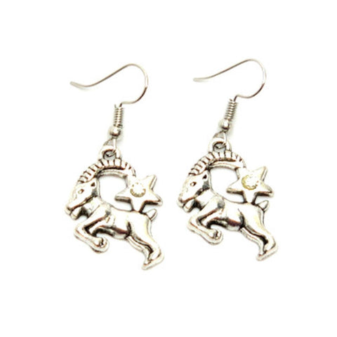 Fashion Trendy Aries - Zodiac Sign Dangle Earrings For Women / AZAZAR002-ASD