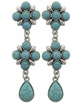 Fashion Imitation Turquoise Stone Post Dangle Earrings for Women / AZERVT343-ATU